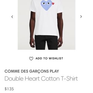 Comme de Garcons Play Double Heart T-Shirt